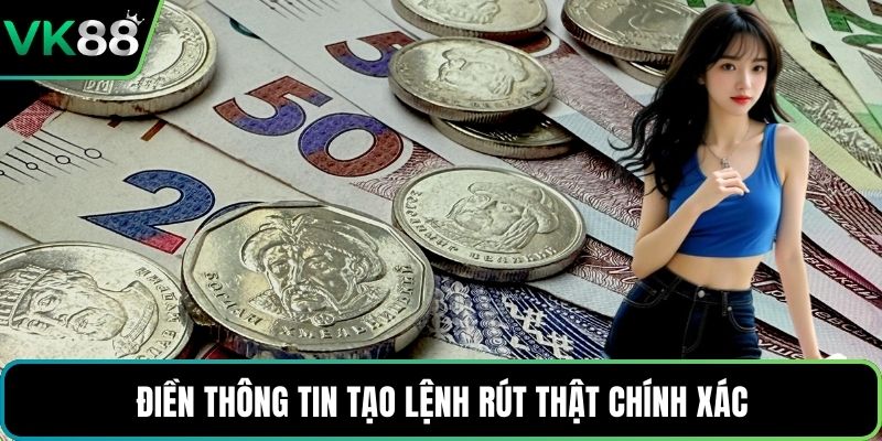 Điền thông tin tạo lệnh rút thật chính xác